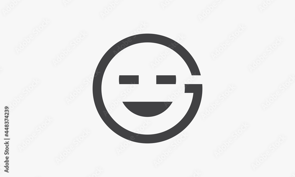 robot face letter G logo isolated on white background. robot face letter G logo isolated on white background.