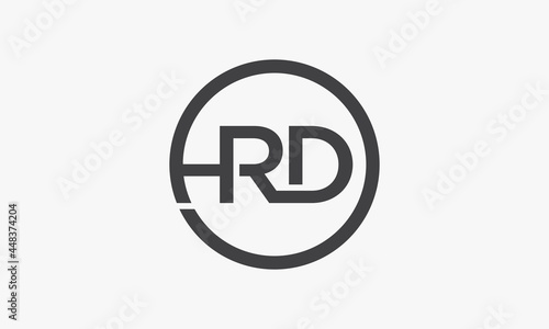 HRD circle letter logo isolated on white background.