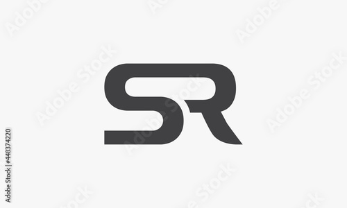 letter SR logo isolated on white background.