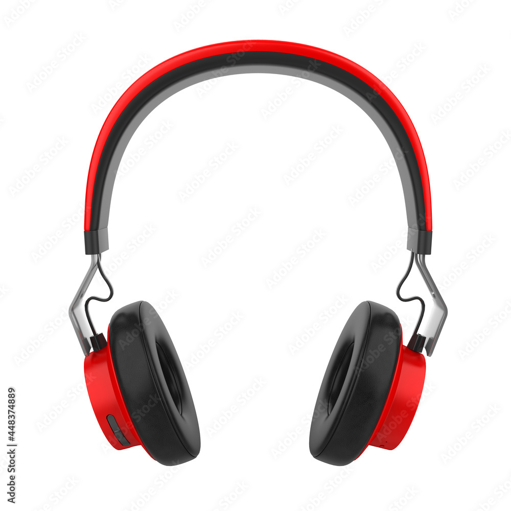 Red Headphones Isolated Red Headphones Isolated