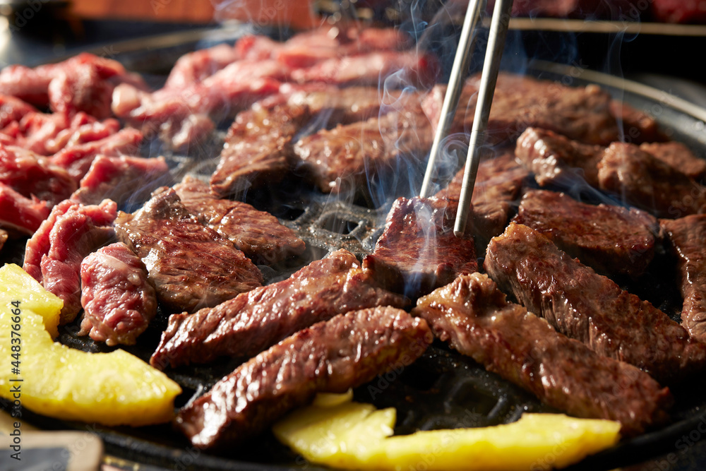 grilled meat on the grill grilled meat on the grill