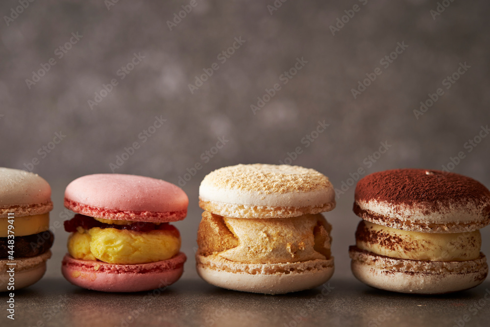 colorful macaroons on a table
