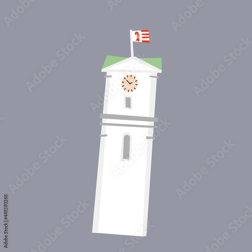 Illustration du clocher de l'église Saint-Marcel à Delémont, Jura, Suisse