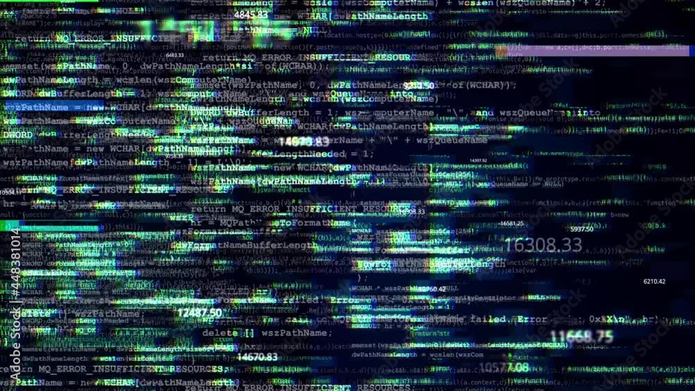 4K Computer software errors with glitch on system server log lines Loop ...