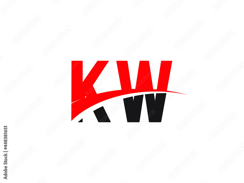 KW Letter Initial Logo Design Template