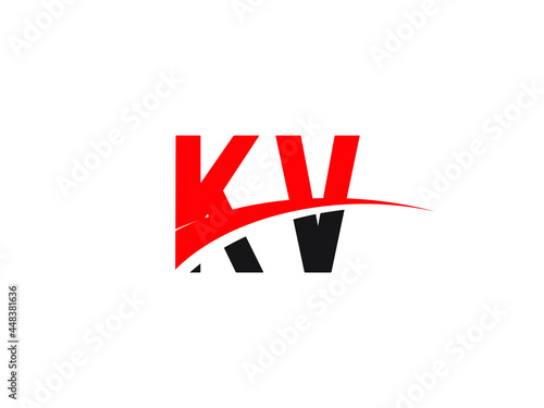 KV Letter Initial Logo Design Template © Rubel