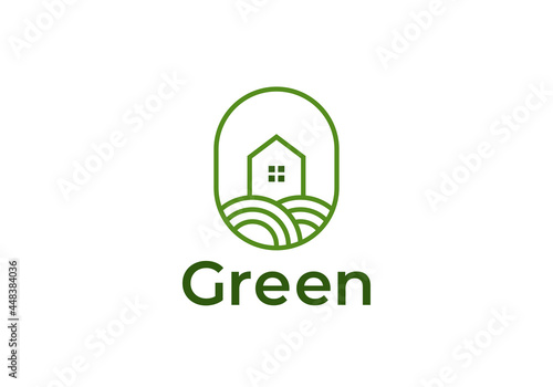 Green House Logo Template Design Vector Illustration
