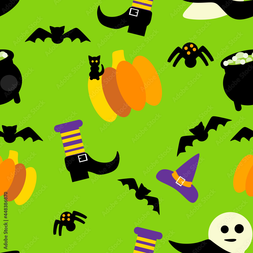 Halloween seamless pattern green svg vector illustration Halloween seamless pattern green svg vector illustration
