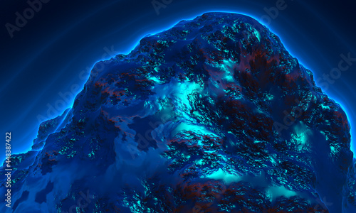 Blue obsidian Texture. Metallic Ore Sparkles Backdrop. Shine Stone Mineral Surface. Metal Paint Rock Shining Background. 3d render