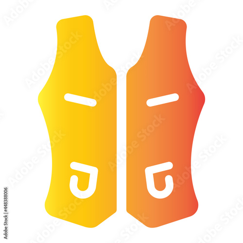 waistcoat flat gradient icon