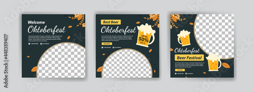 Welcome Oktoberfest. Best Beer Oktoberfest. Oktoberfest Beer Festival. Banner vector for social media ads, web ads, business messages, discount flyers and big sale banners.