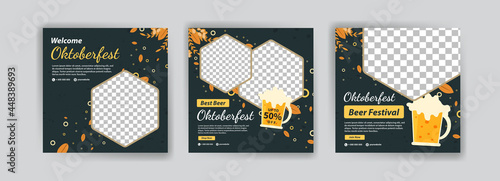 Welcome Oktoberfest. Best Beer Oktoberfest. Oktoberfest Beer Festival. Banner vector for social media ads, web ads, business messages, discount flyers and big sale banners.