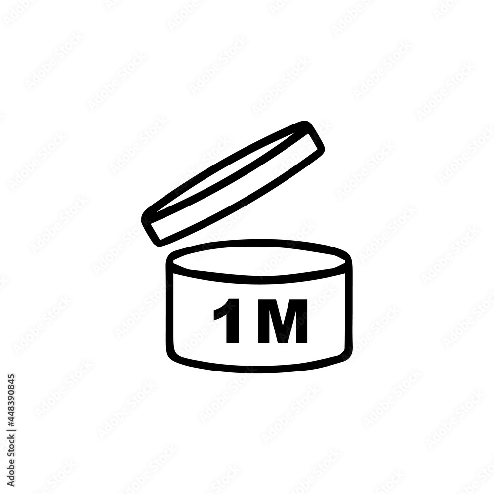 Period after opening PAO symbol. Useful lifetime of cosmetics after package is opened sign. Black drawing icon of pot with number of months representing best before date. Period after opening PAO symbol. Useful lifetime of cosmetics after package is opened sign. Black drawing icon of pot with number of months representing best before date.