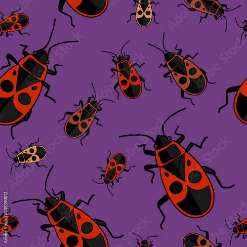 abstract background and insects - red soldier bugs