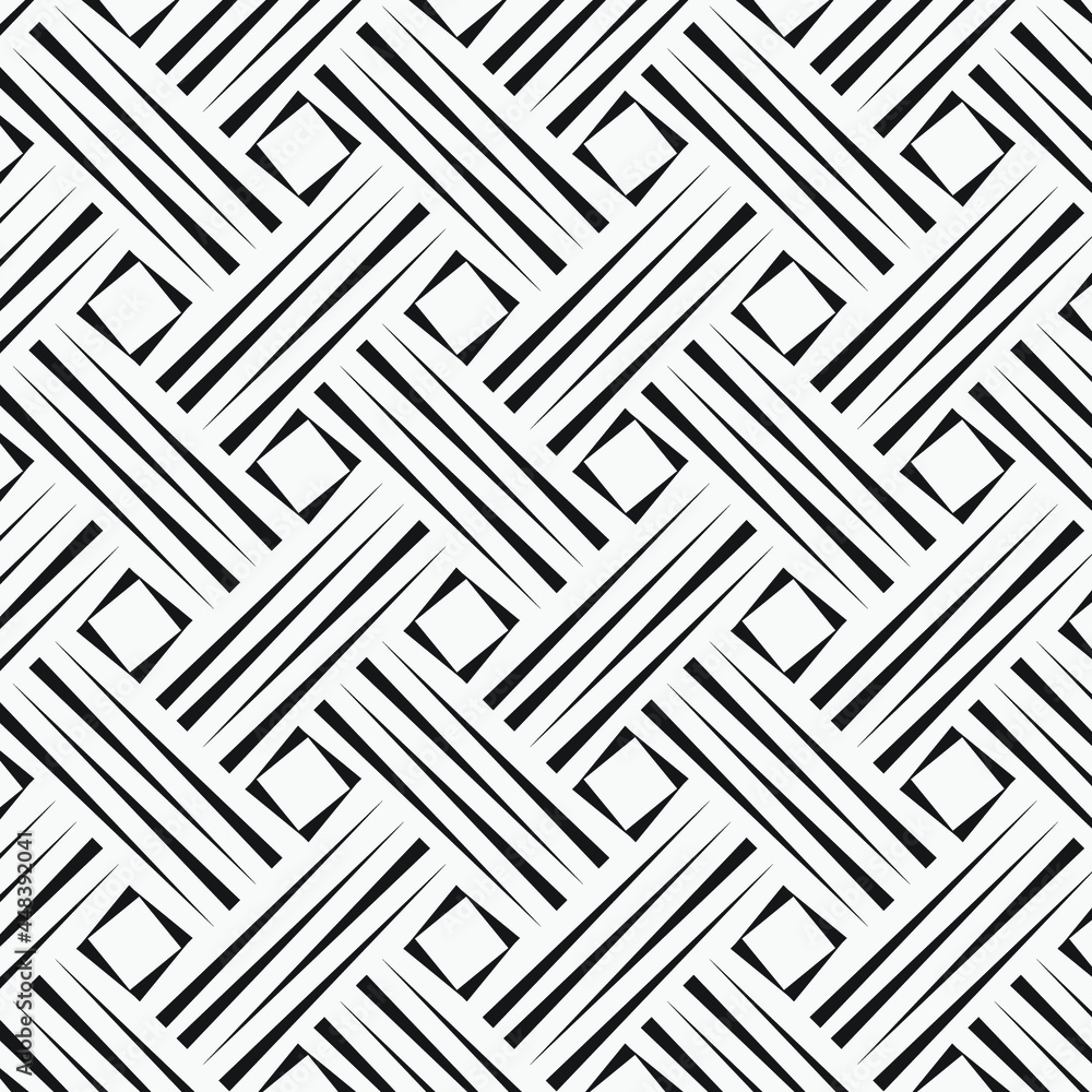Vector pattern repeating four rows of checkered plates with square in center, texture background. Pattern is on swatches panel