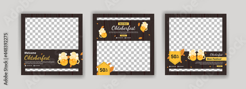 Welcome Oktoberfest. Best Beer Oktoberfest. Oktoberfest Beer Festival. Banner vector for social media ads, web ads, business messages, discount flyers and big sale banners.