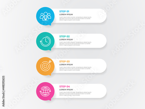Modern circle timeline infographic template 4 steps