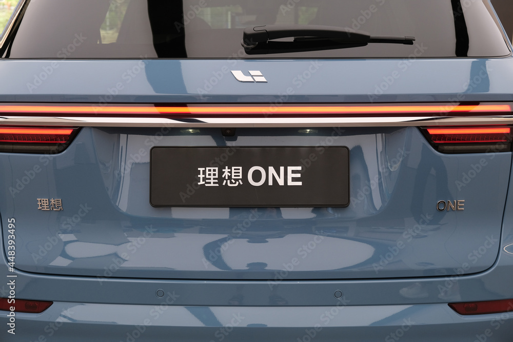 shanghai.ChinaAugust 2021 rear view of Li Auto electric car with