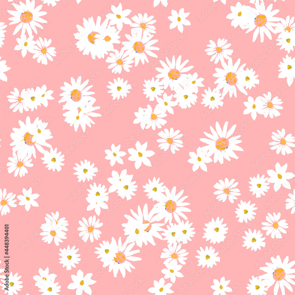 Obraz premium Simple seamless pattern with daisies