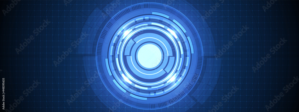 Abstract overlap circle digital background, smart lens technology with light effect Abstract overlap circle digital background, smart lens technology with light effect