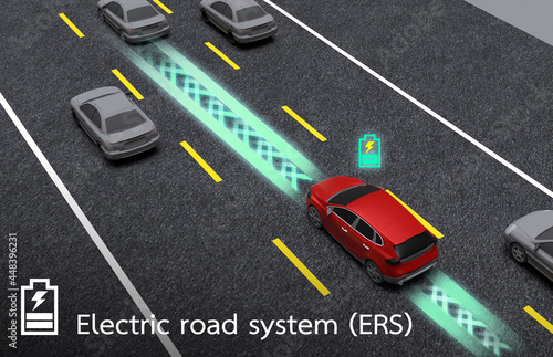 Concept of Electric road, or electric road system (ERS) is a road which supplies wireless charging through inductive coils embedded in the road