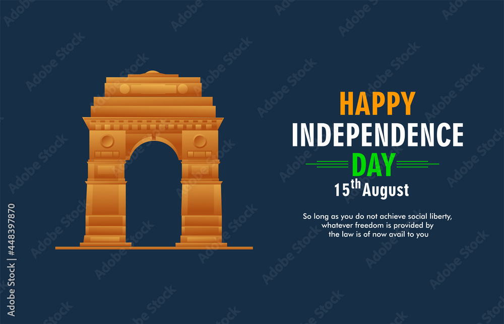 vector illustration of 15th August india Happy Independence Day. Stock ...