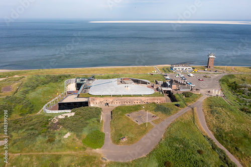 Luftaufnahme vom Fort Kijkduin, genannt Fort Morand, mit Blick auf den Strand und die Nordsee, Den Helder, Niederlande, NordHolland photo