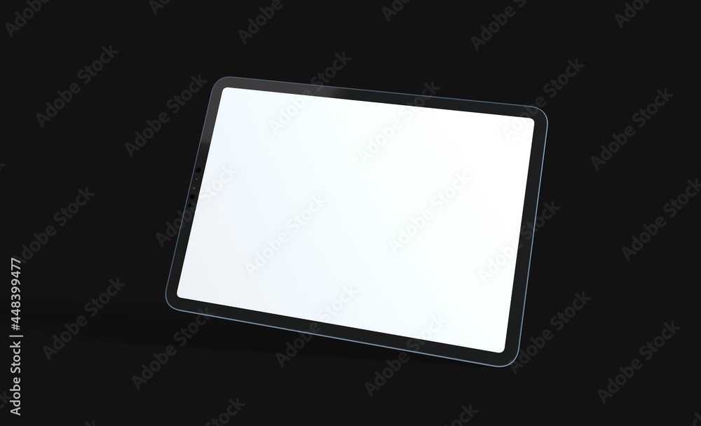 3D tablet with empty screen isolated digital black 3D tablet with empty screen isolated digital black