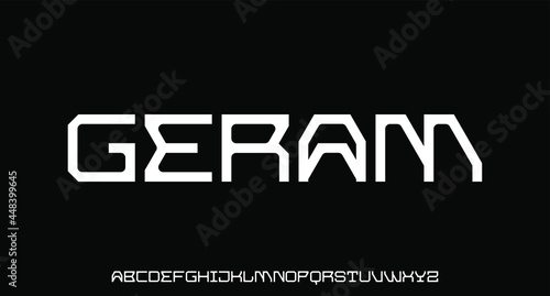  futuristic modern geometric with sharp edges font 