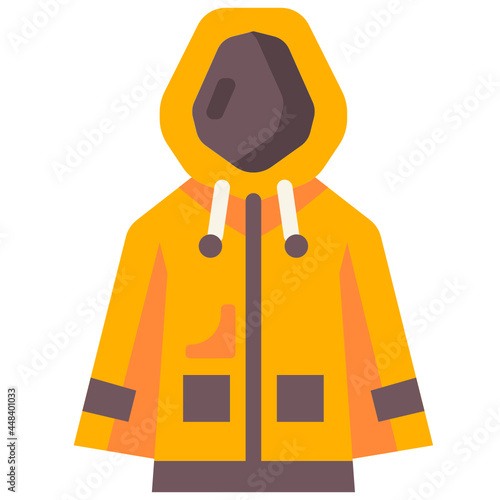 raincoat flat icon