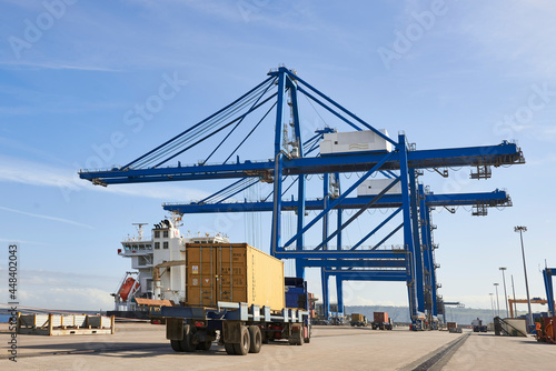 Loading containers in the Port of Bilbao