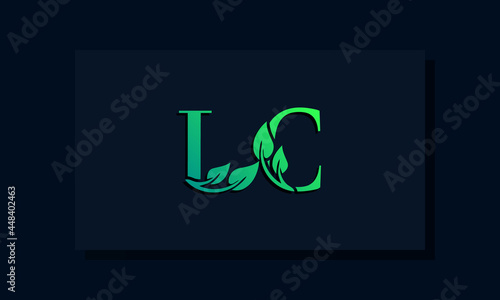 Minimal leaf style Initial LC logo