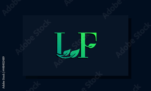 Minimal leaf style Initial LF logo