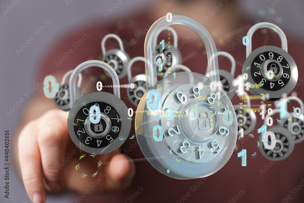 Security Shield concept, data protection. Shield with dots and lines connectio Security Shield concept, data protection. Shield with dots and lines connectio