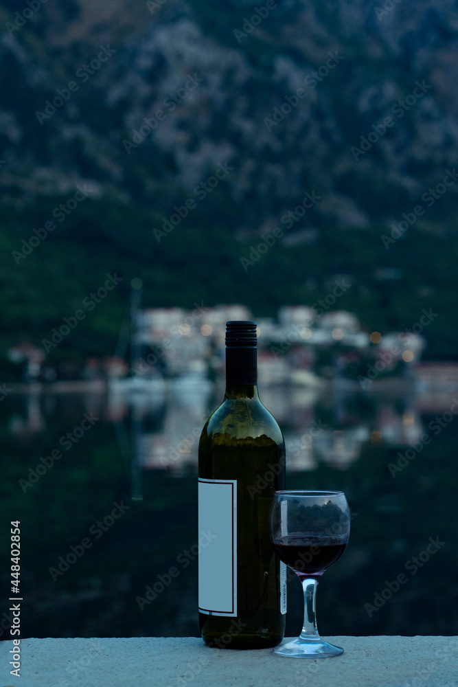 wine with a beautiful mountain view
