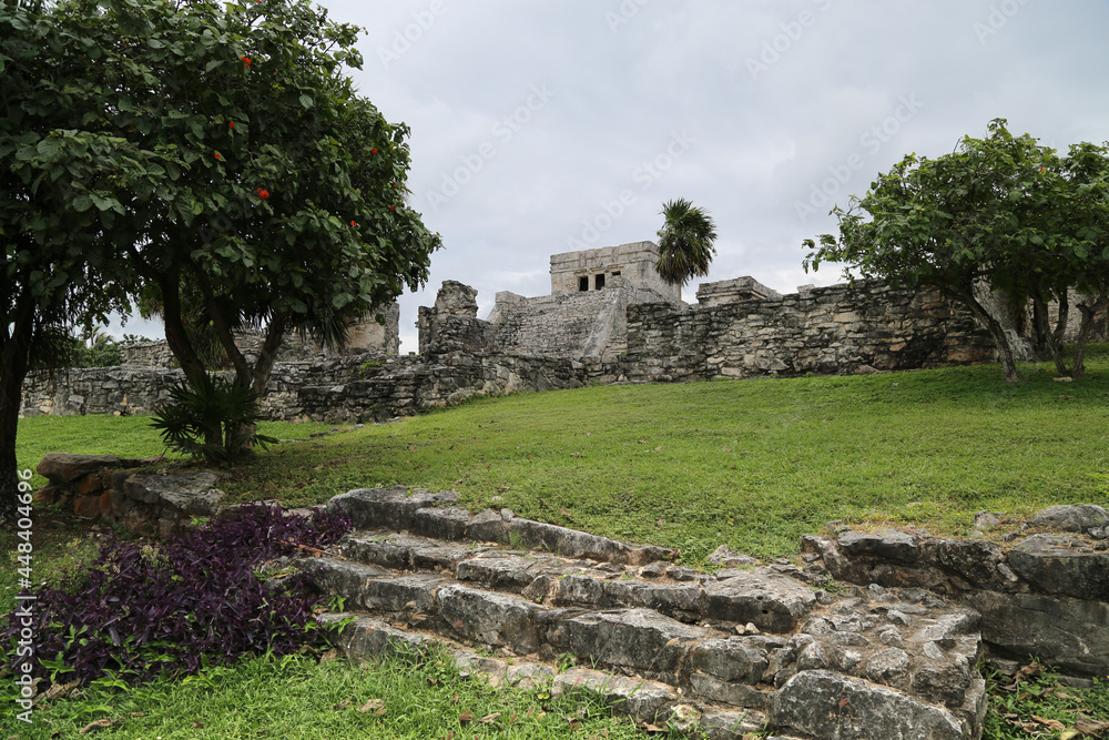 Ruins in the Mayan city of Tulum, Mexico