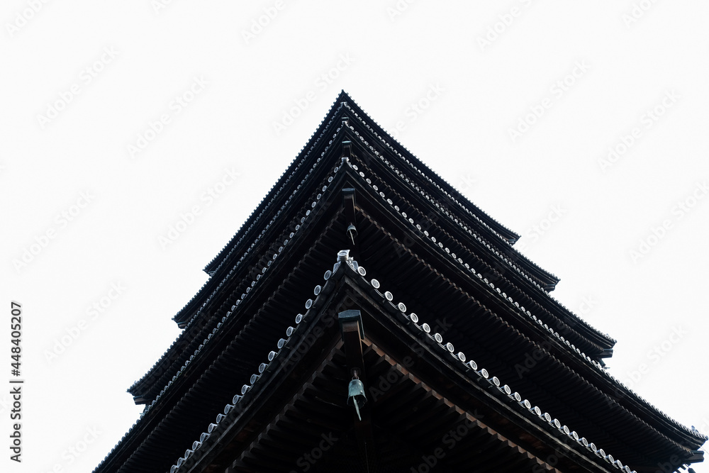 Close up Matsumoto castle roof top against white isolated sky in Japan. Close up Matsumoto castle roof top against white isolated sky in Japan.