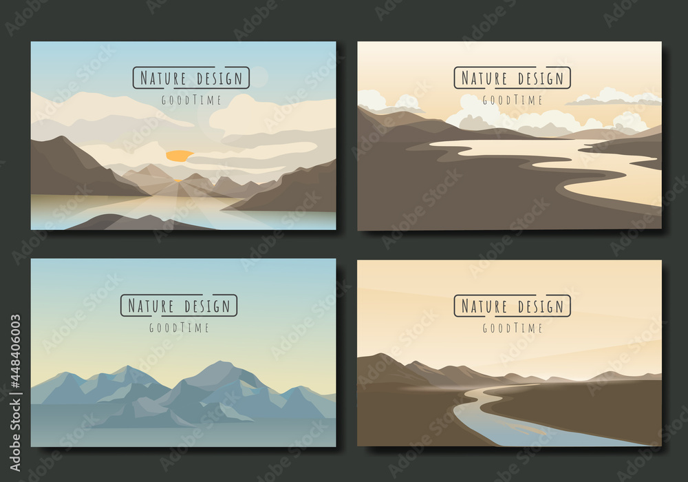 mountain vector landscapes in a flat style. Natural wallpapers are a minimalist, polygonal concept. mountain vector landscapes in a flat style. Natural wallpapers are a minimalist, polygonal concept.