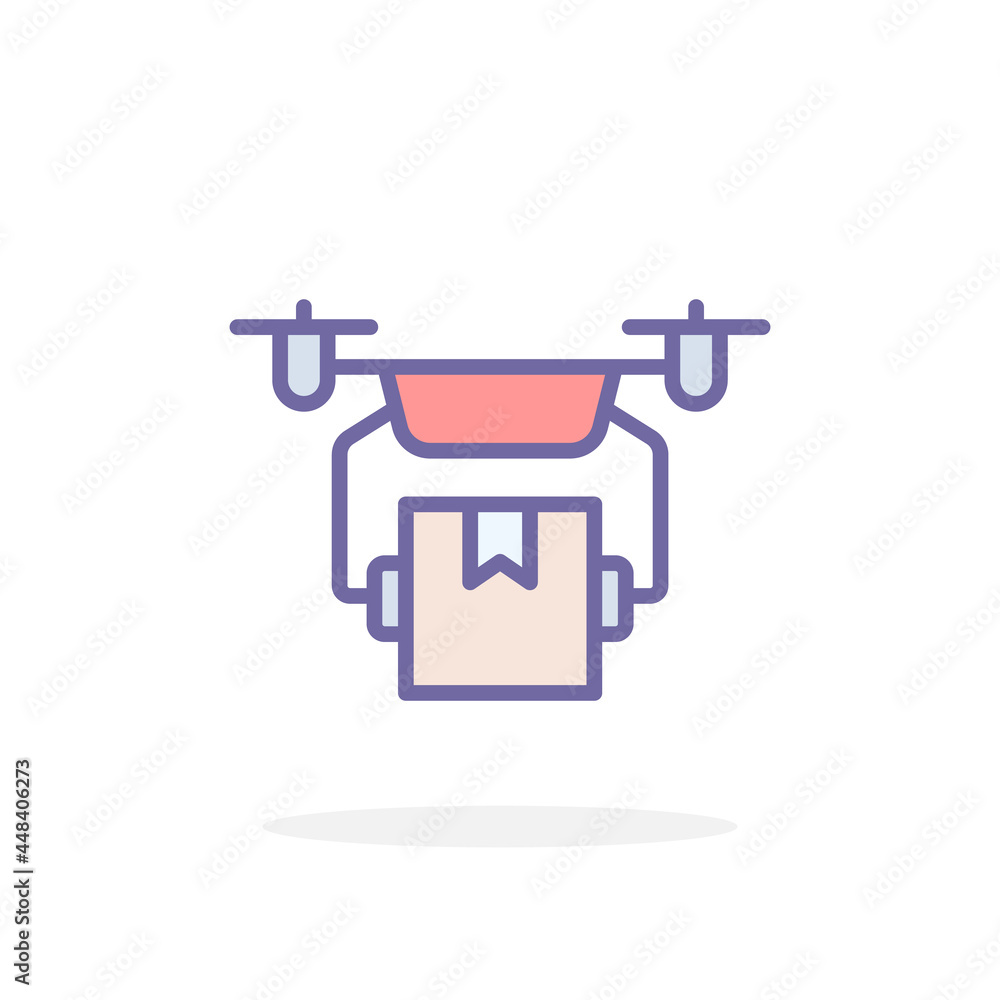 Drone icon in filled outline style. Drone icon in filled outline style.