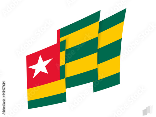 Togo flag in an abstract ripped design. Modern design of the Togo flag.