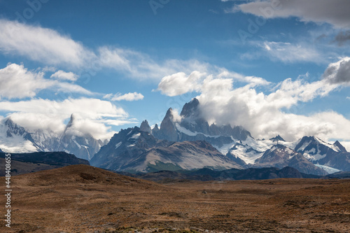 Mount Fitz Roy cerro. Los glaciares National Park, El Chalten, Patagonia Argentina. South america best travel destination for climbing and hiking in the mountains. 