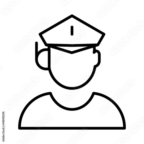 Cyber Police Vector Line Icon Design