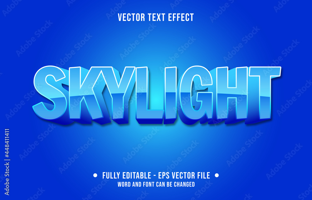 editable text effect gradient color style skylight
