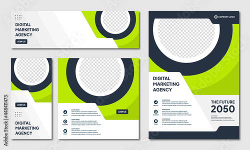 Set of Editable Instagram post template modern background. Promotional web banner for company business. professional business instagram stories. webinar banner sale ads and discount promo