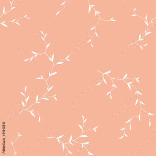 seamless pattern of branches and leaves © DZIANIS