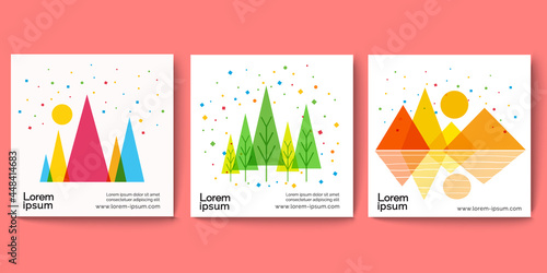 Trendy abstract geometric templates elements. Modern art graphics triangle, Suitable for prints, Social media posts, banners and web design etc. Vector backgrounds EPS.10