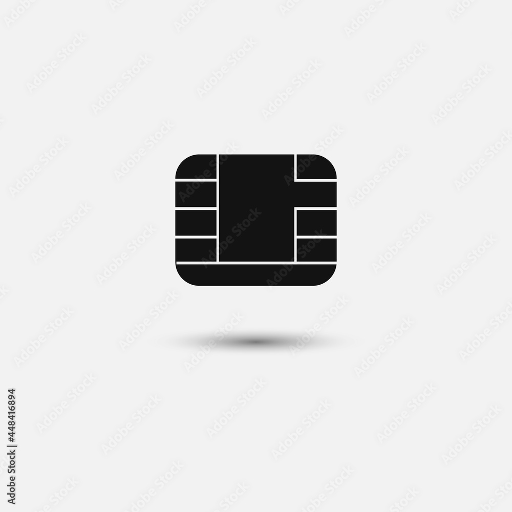 Credit or debit charge card chip flat vector icon for apps and websites. Credit or debit charge card chip flat vector icon for apps and websites.