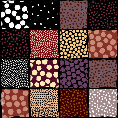 Fototapeta Naklejka Na Ścianę i Meble -  Tribal style patchwork pattern. Vector image