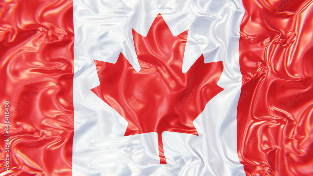3D render of the waving national flag of Canada 3D render of the waving national flag of Canada