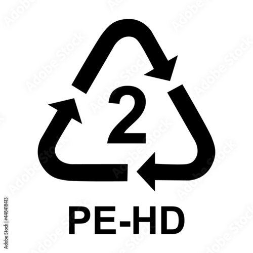 Plastic symbol, ecology recycling sign isolated on white background. Package waste icon